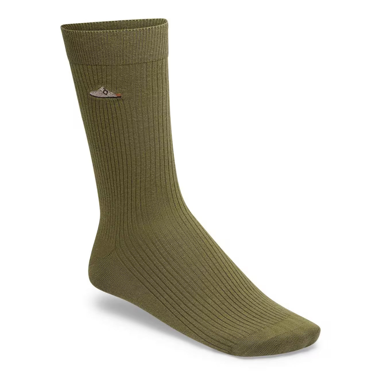 Cotton Ribbed Sock (Pine Green)