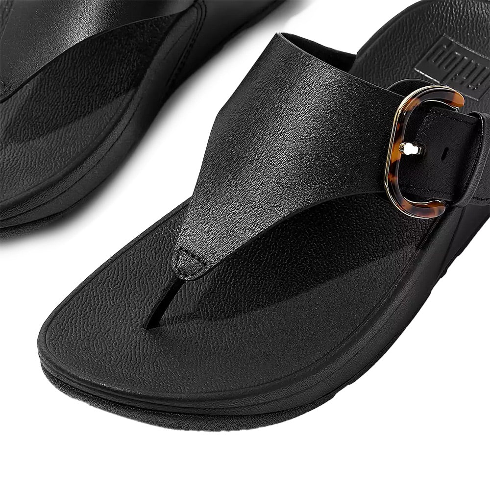 Lulu Resin Buckle Toe-Post (All Black) detail