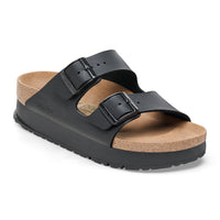 Birkenstock Vegan two-strap sandal with a platform sole in Black