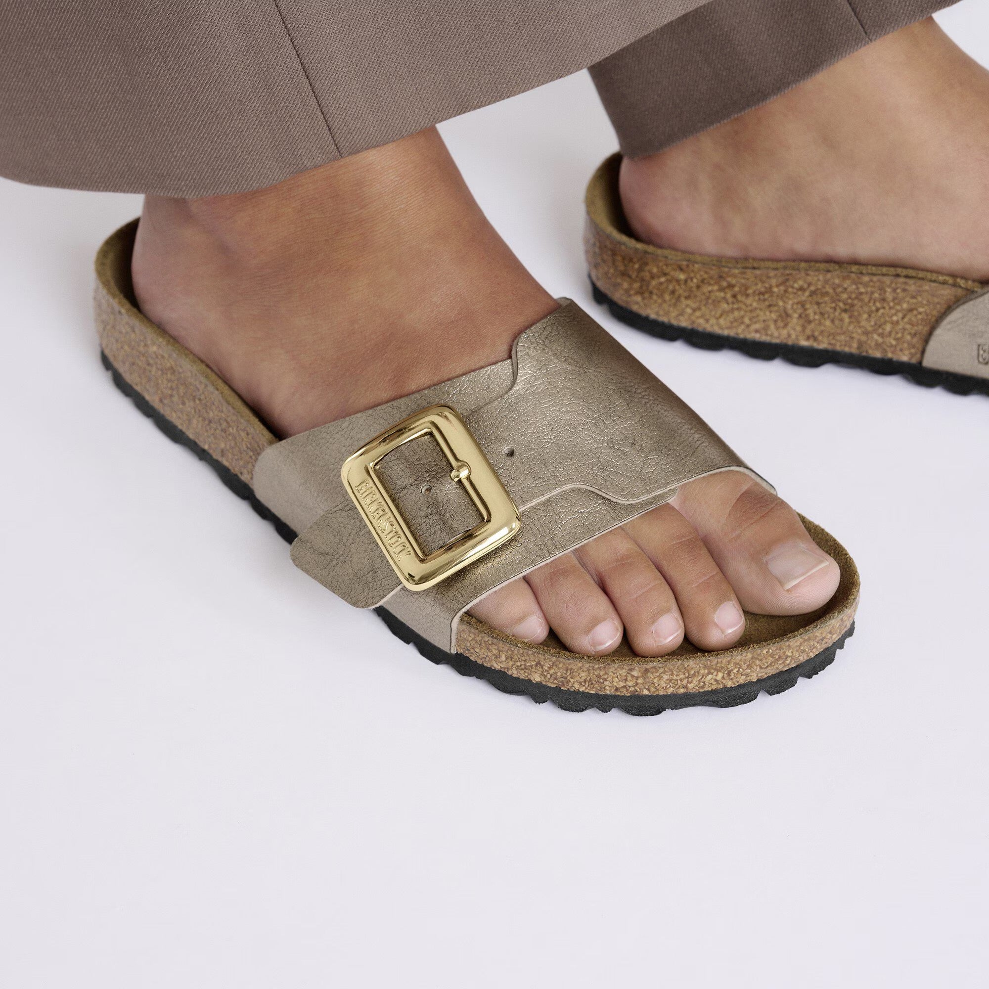 Catalina Luxe Buckle (Graceful Taupe) when worn 