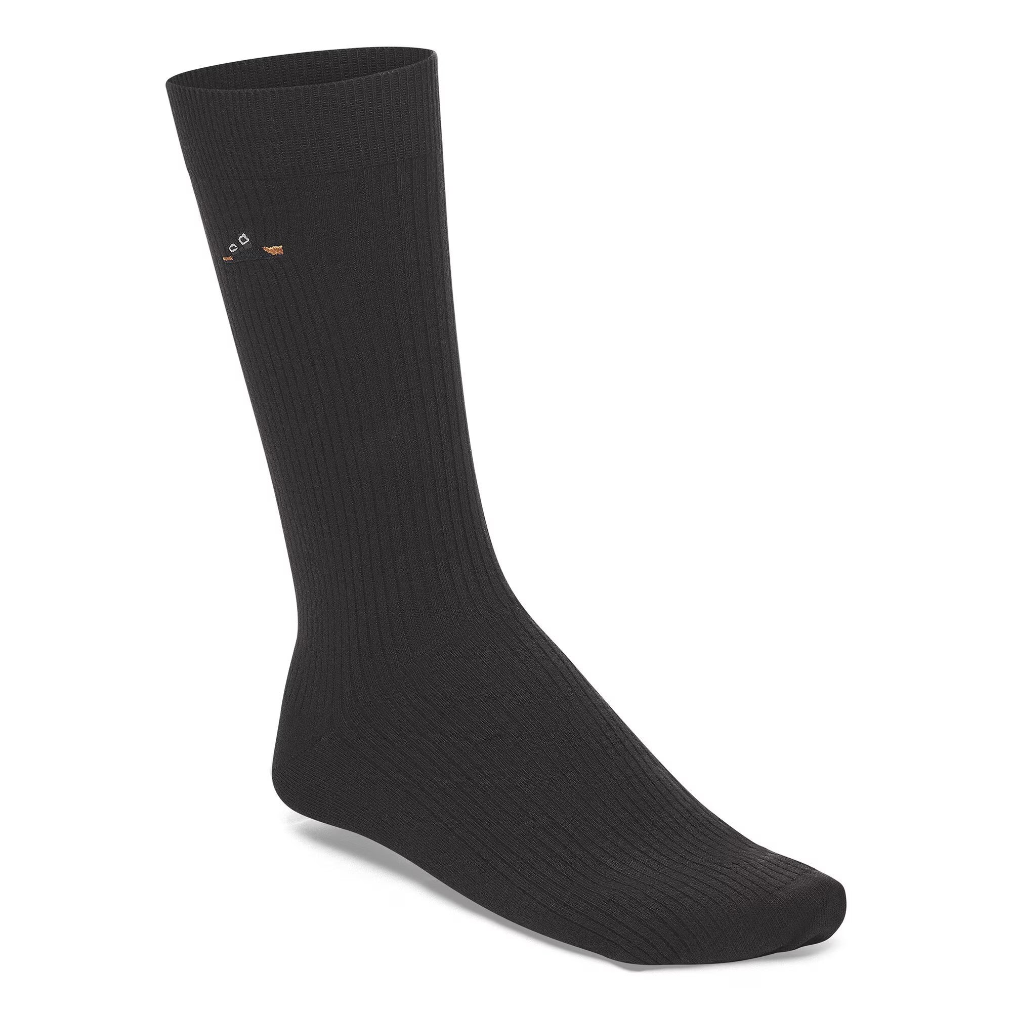 Cotton Ribbed Sock (Black)