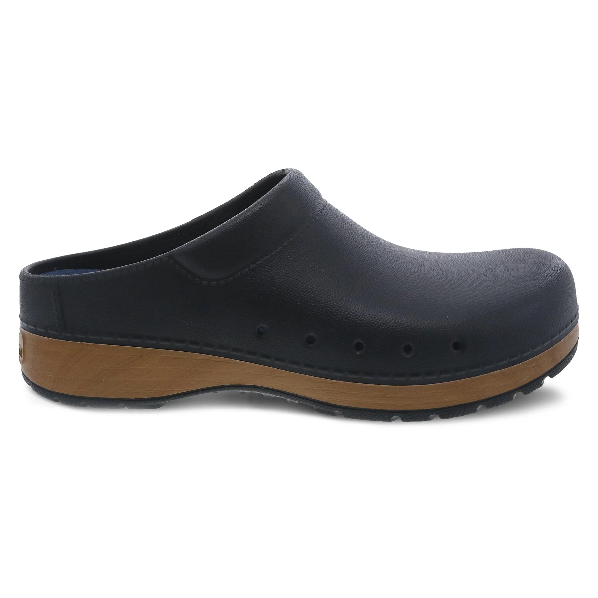 Men's open back clog mule in black