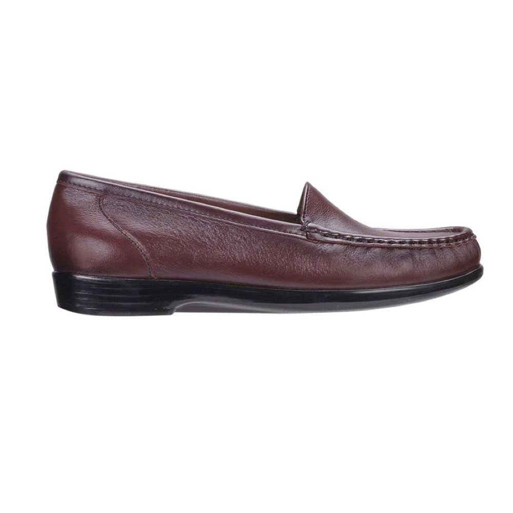 SAS Simplify moccasin loafer with timeless style in Antique Wine color