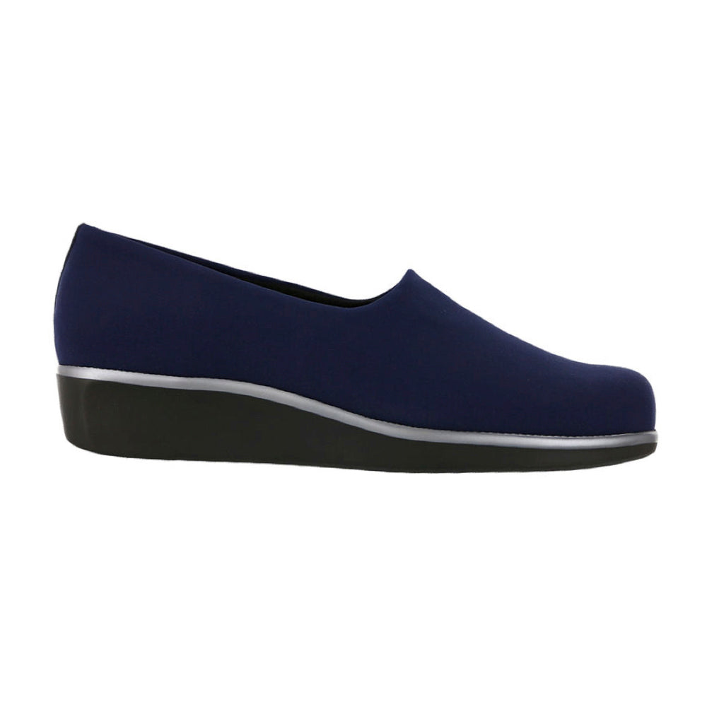 SAS Bliss Slip On Wedge in Navy