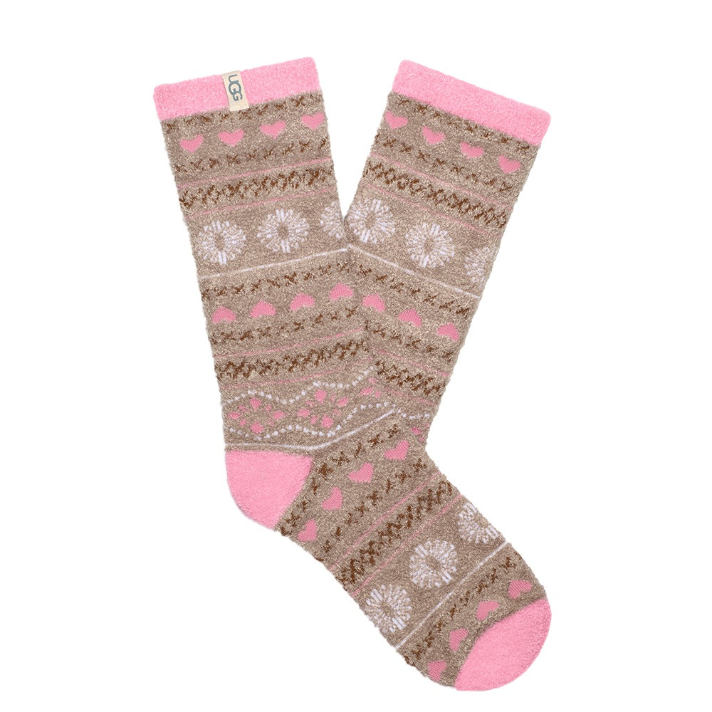 Leslie Graphic Crew Sock (Putty Fairisle)