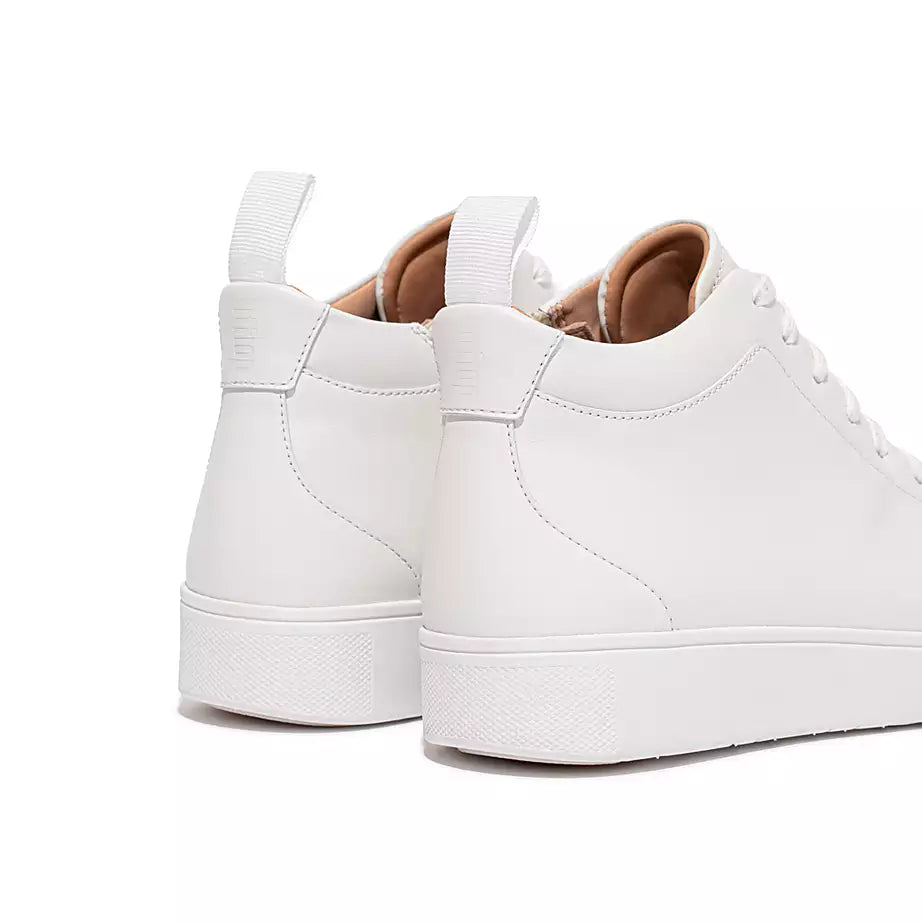 Rally Leather High-Top Sneakers (White)