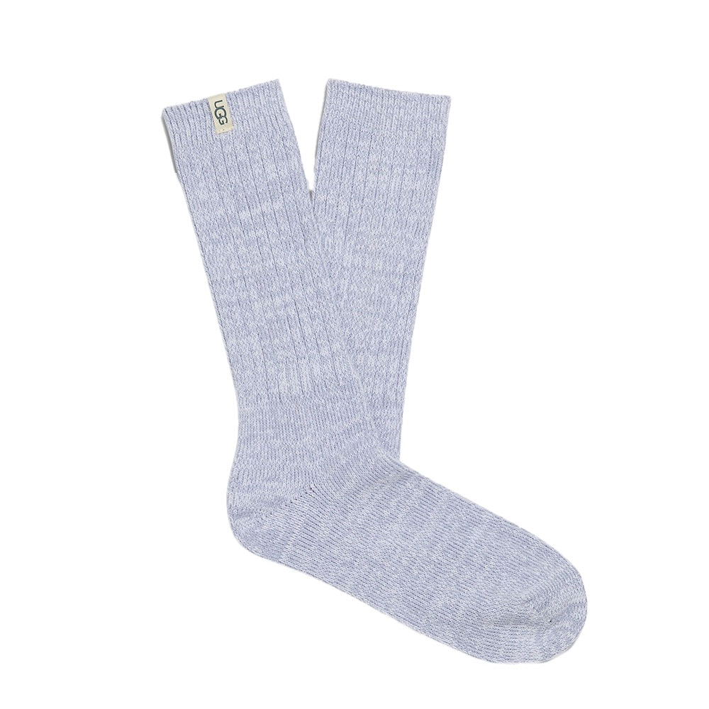 Rib Knit Slouchy Crew Sock (Icelandic Blue)