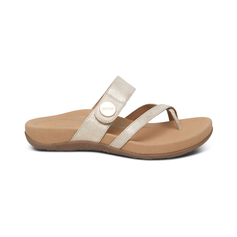 Aetrex Slide Sandal (Light Gold)