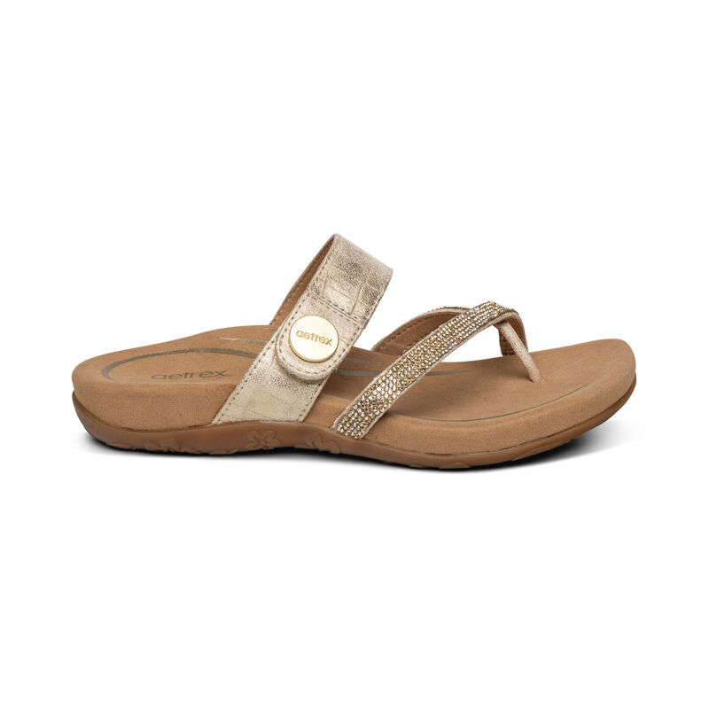 Gold Izzy Adjustable Slide Sandal