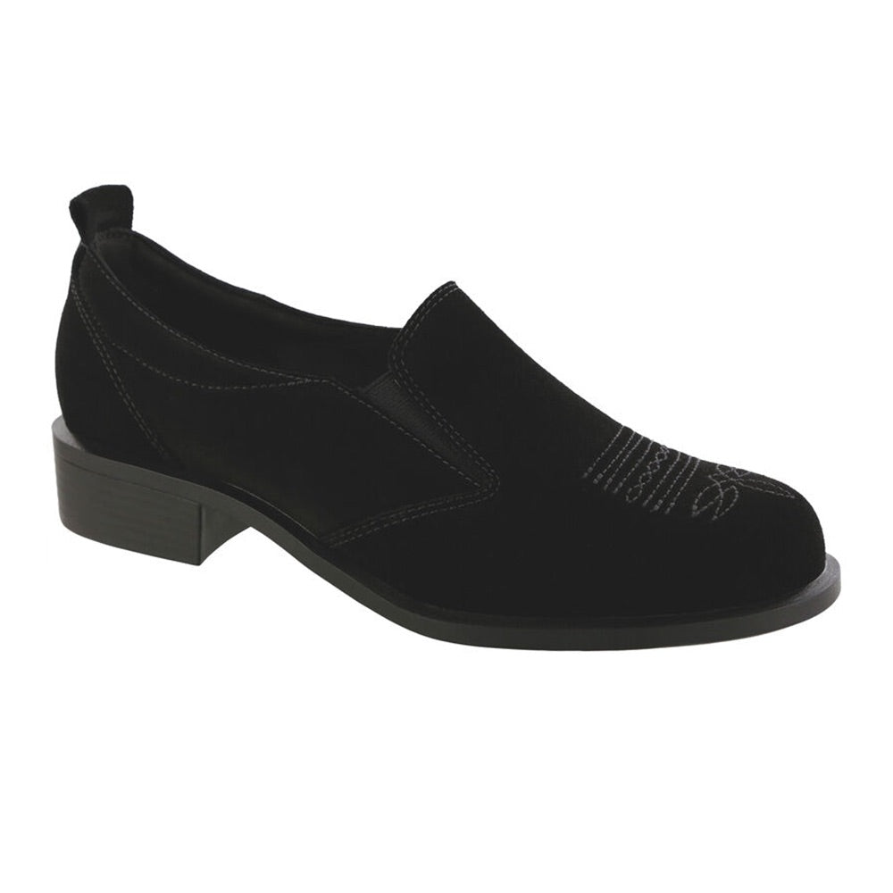 Women's Saddle (Black Suede) side