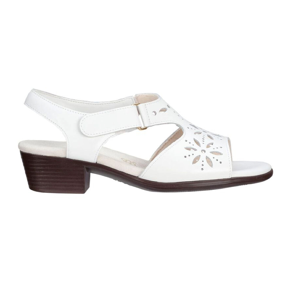 Sunburst White Heel Strap Sandal