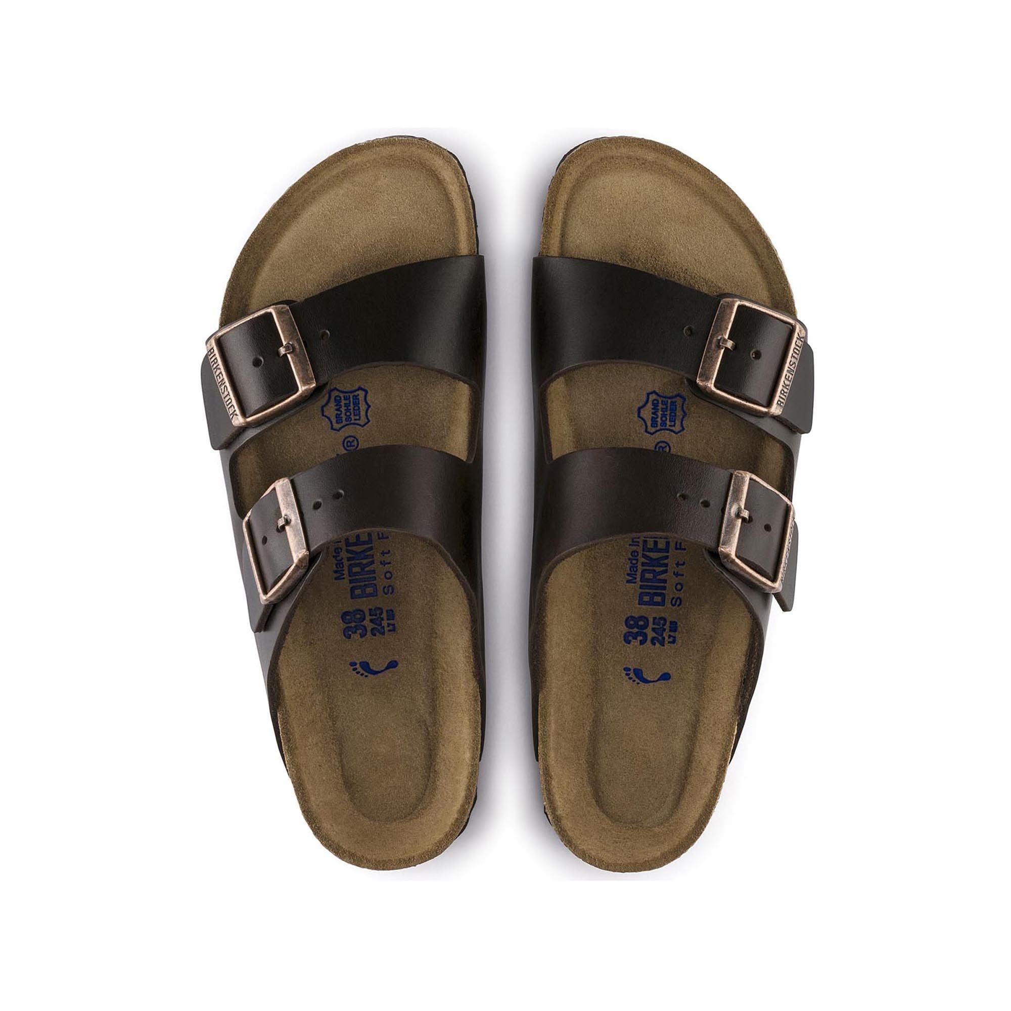 Brown amalfi leather store birkenstock