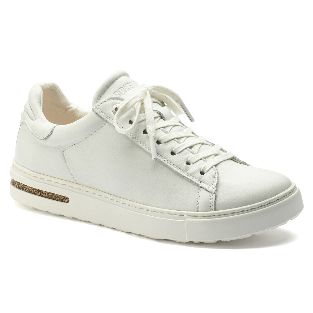 Leather lace up sneaker in white.
