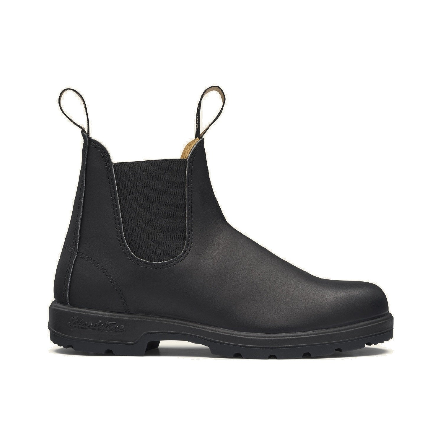 Black leather chelsea boot.