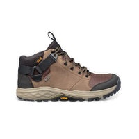 Men's waterproof leather hiking shoe in chocolate brown.