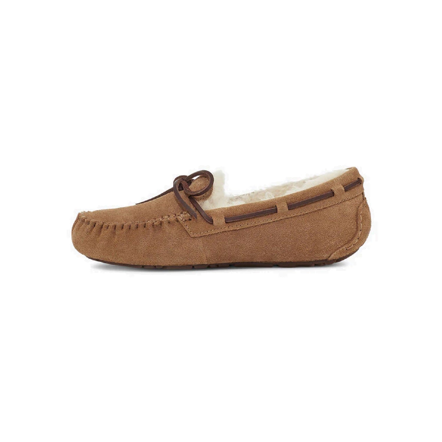 Ugg women's dakota leather 2024 bow moccasin slippers chestnut