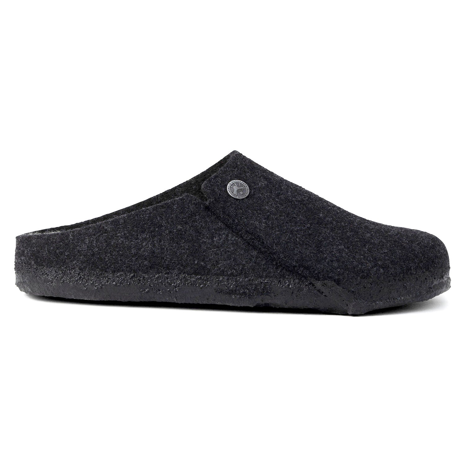 Closed toe slipper in dark grey.